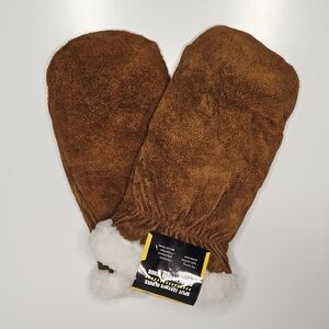 Split Leather Work Gloves Mittens Fleece Lined Insulated Winter Farm Outdoor